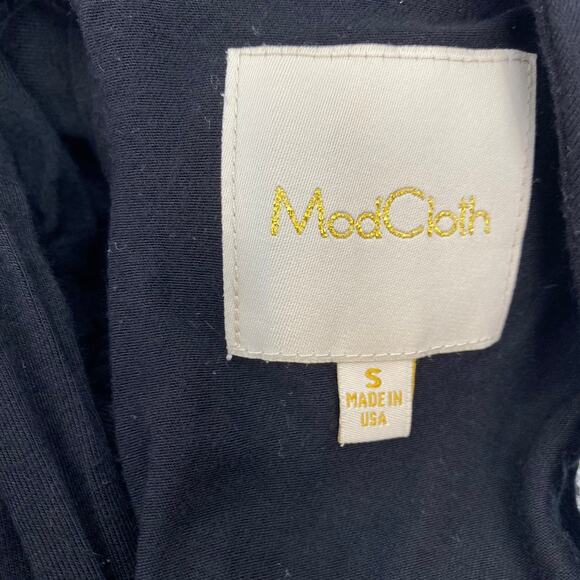 ModCloth Maxi Dress Jersey Knit Stretchy Tie Waist Solid Black Sleeveless Small - Picture 7 of 9